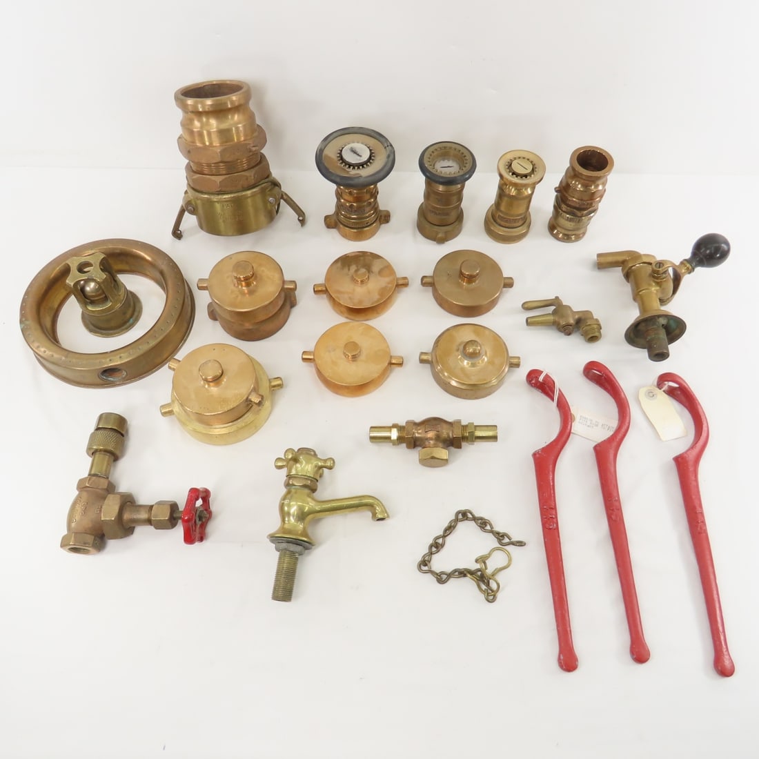 Collection Of Brass Fire Hydrant Caps & Fittings (1 of 18)