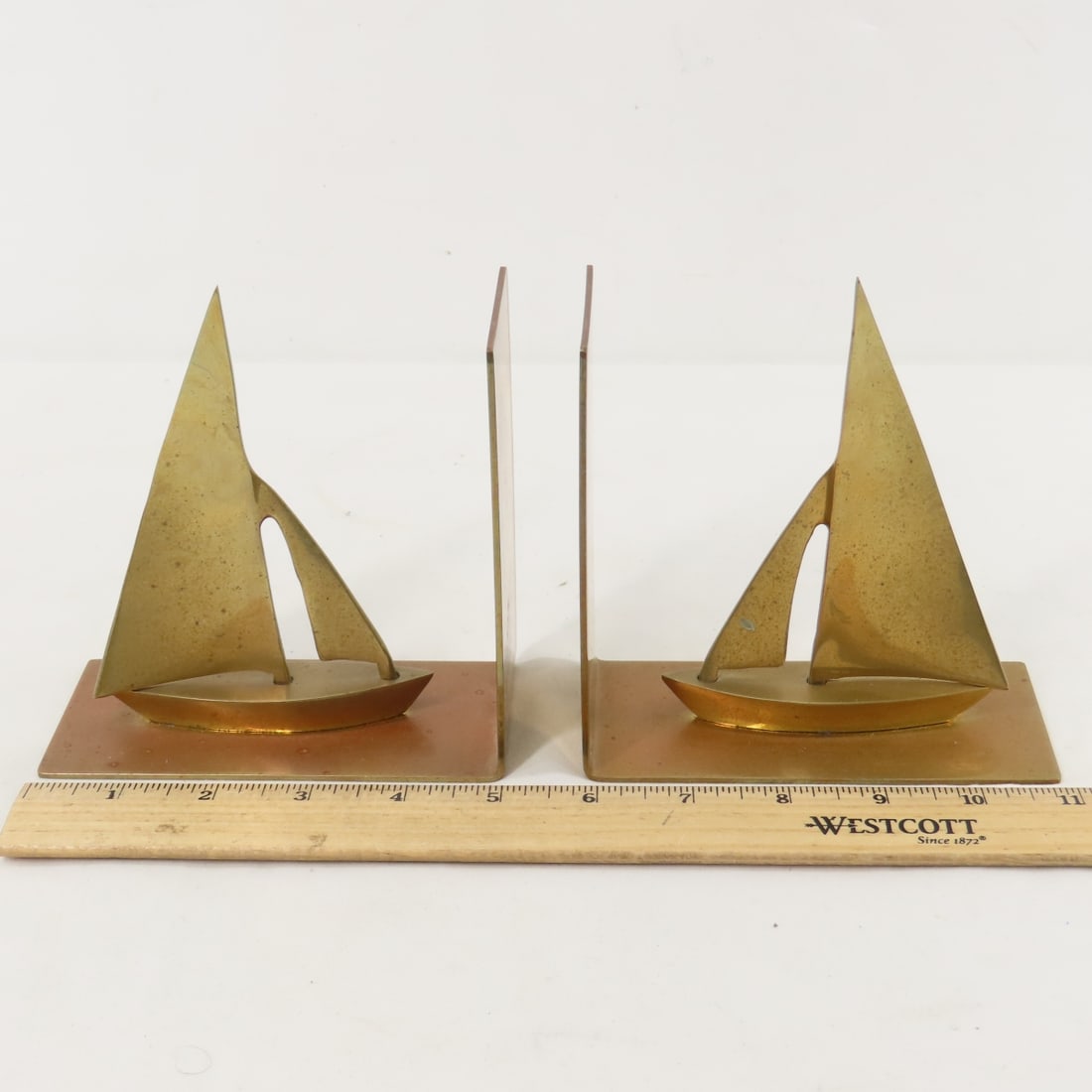 Solid Brass Sailboat Bookends & Decor - 9