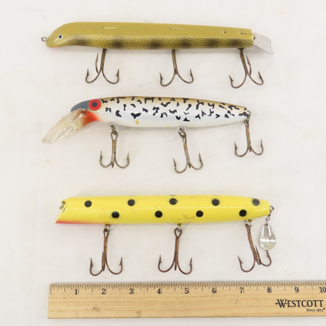 9 Large Vintage Lures- Helin Flatfish in Box - 6