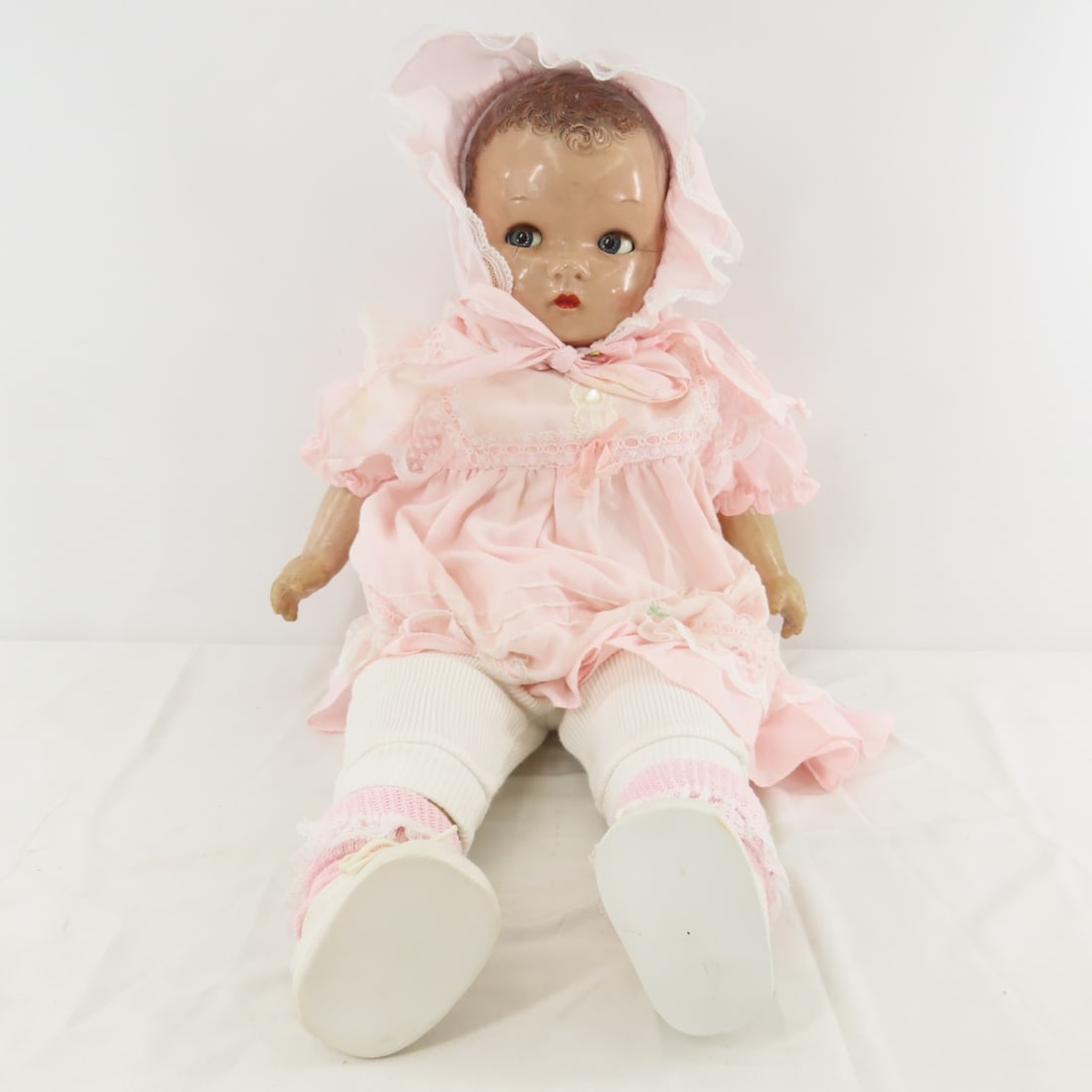 2 Antique Ideal Composition & Cloth Baby Dolls - 12