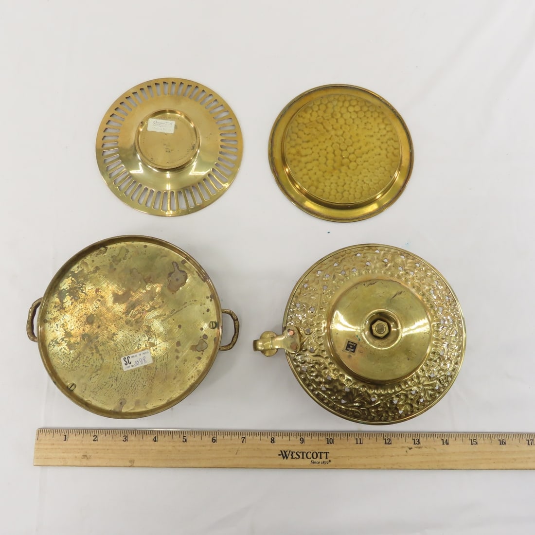 Vintage Brass Fruit Bowl, Wind Chime, Bank & More - 12