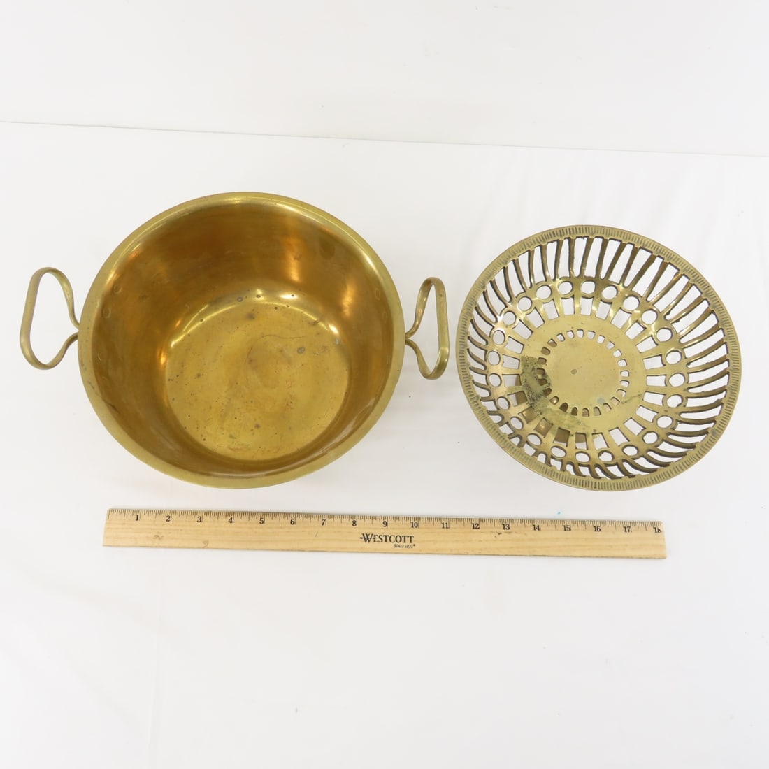 Vintage Brass Fruit Bowl, Wind Chime, Bank & More - 3