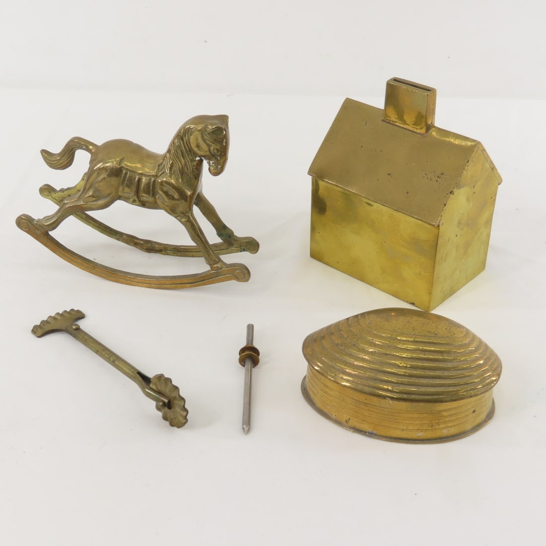 Vintage Brass Fruit Bowl, Wind Chime, Bank & More - 7