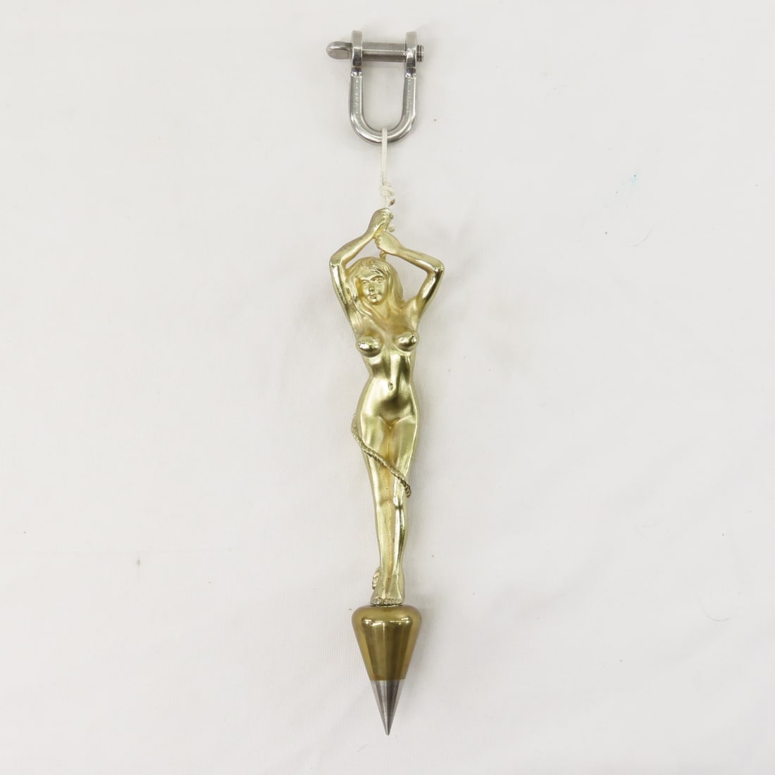 Novelty "Plumb Barbara" Plum Bob: Novelty "Plumb Barbara" Plum Bob - 8.5" long, Lot Size: 9 x 3 x 3", 1 lb Photos are part of description. (Live Auctioneers only shows a max of 20 photos). Please ask questions and read terms &