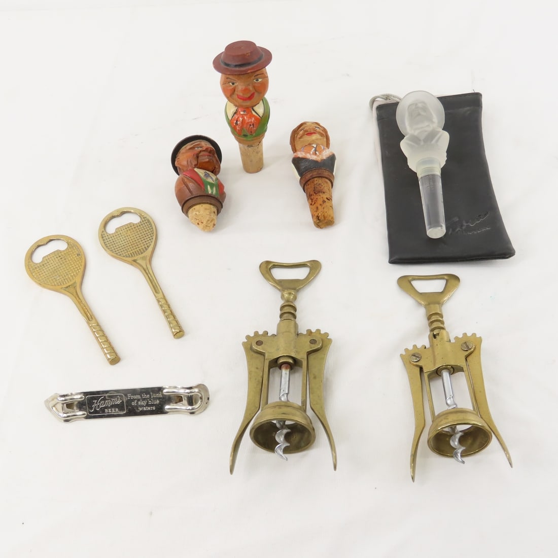 Anri Mechanical Stoppers, Corkscrews & More: Anri Mechanical Stoppers, Corkscrews & More - Bottle Openers, Glass Stopper. Lot Size: 10 x 8 x 2", 2 lbs Photos are part of description. (Live Auctioneers only shows a max of 20 photos). Please ask q