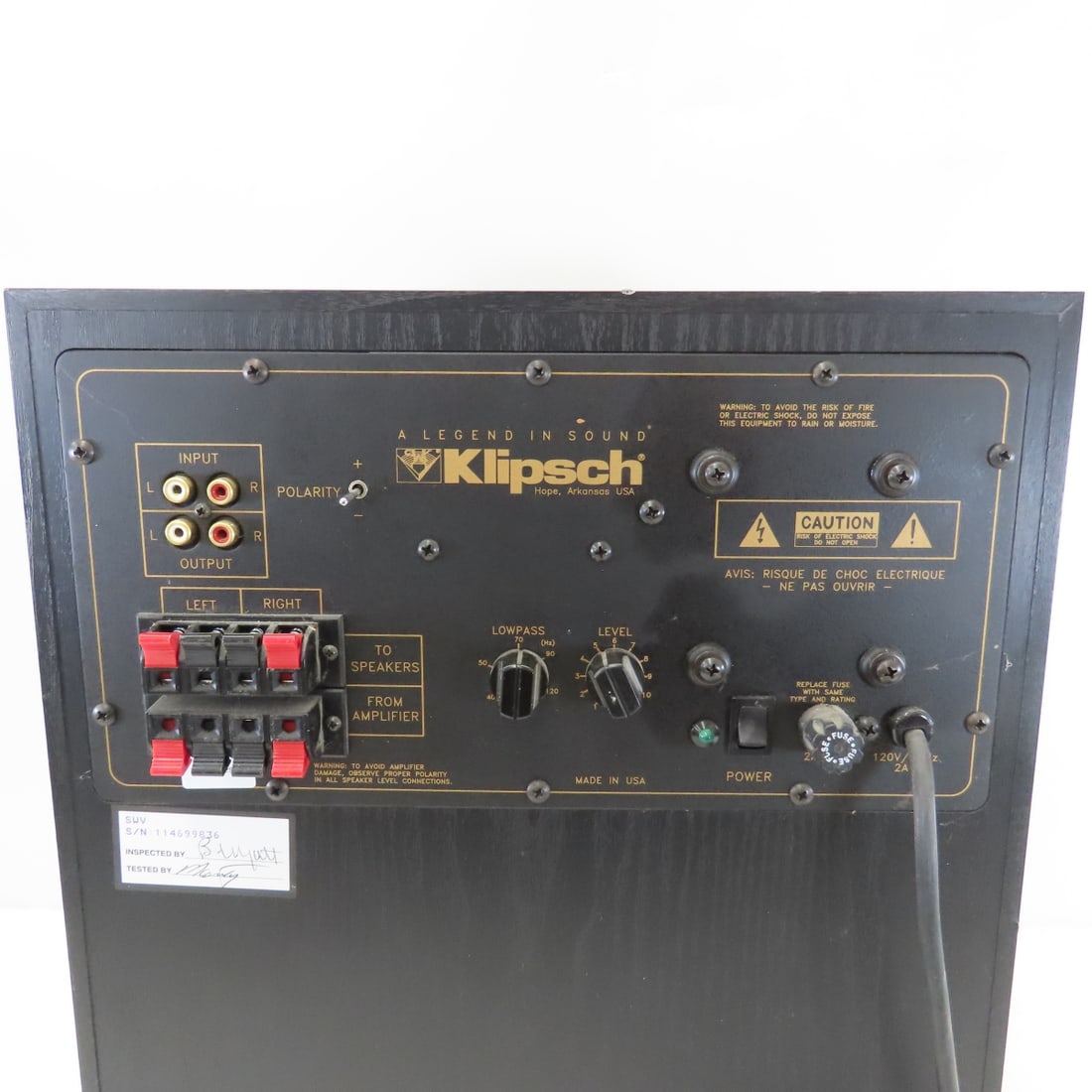 Vintage Klipsch Subwoofer Speaker, Black 18x13x13" - 7