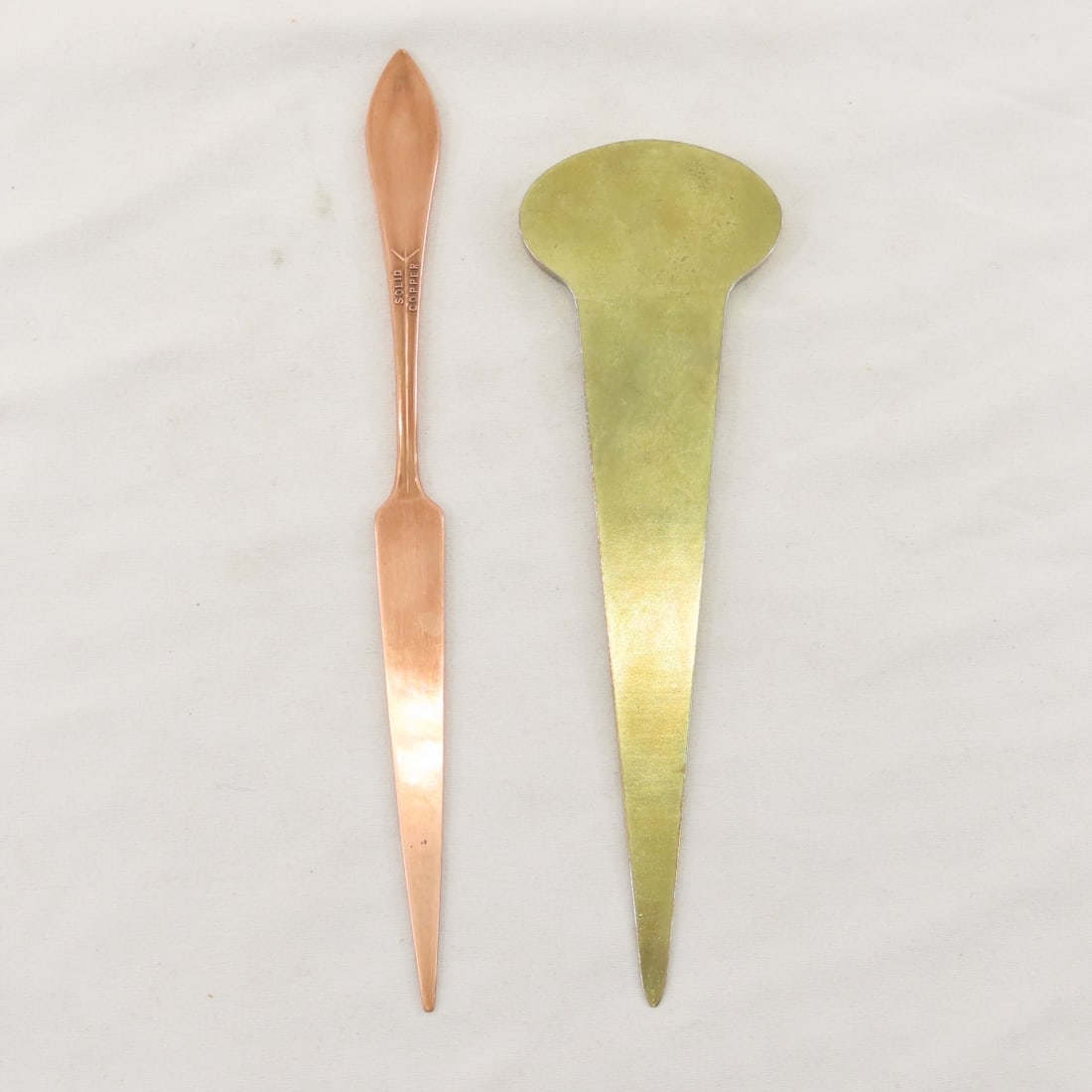 Antique Brass Inkwell & Advertising Letter Openers - 12