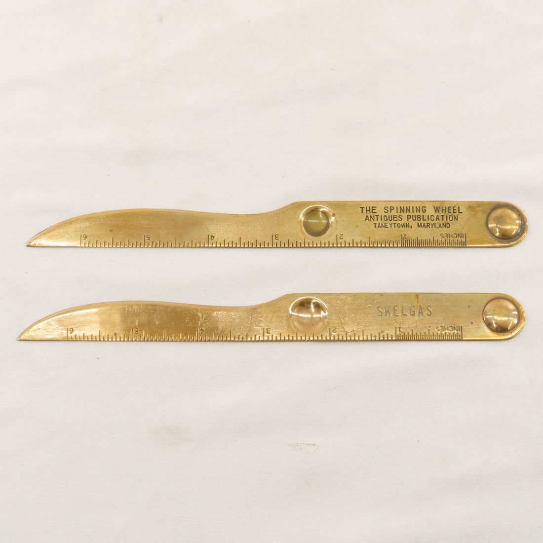 Antique Brass Inkwell & Advertising Letter Openers - 15