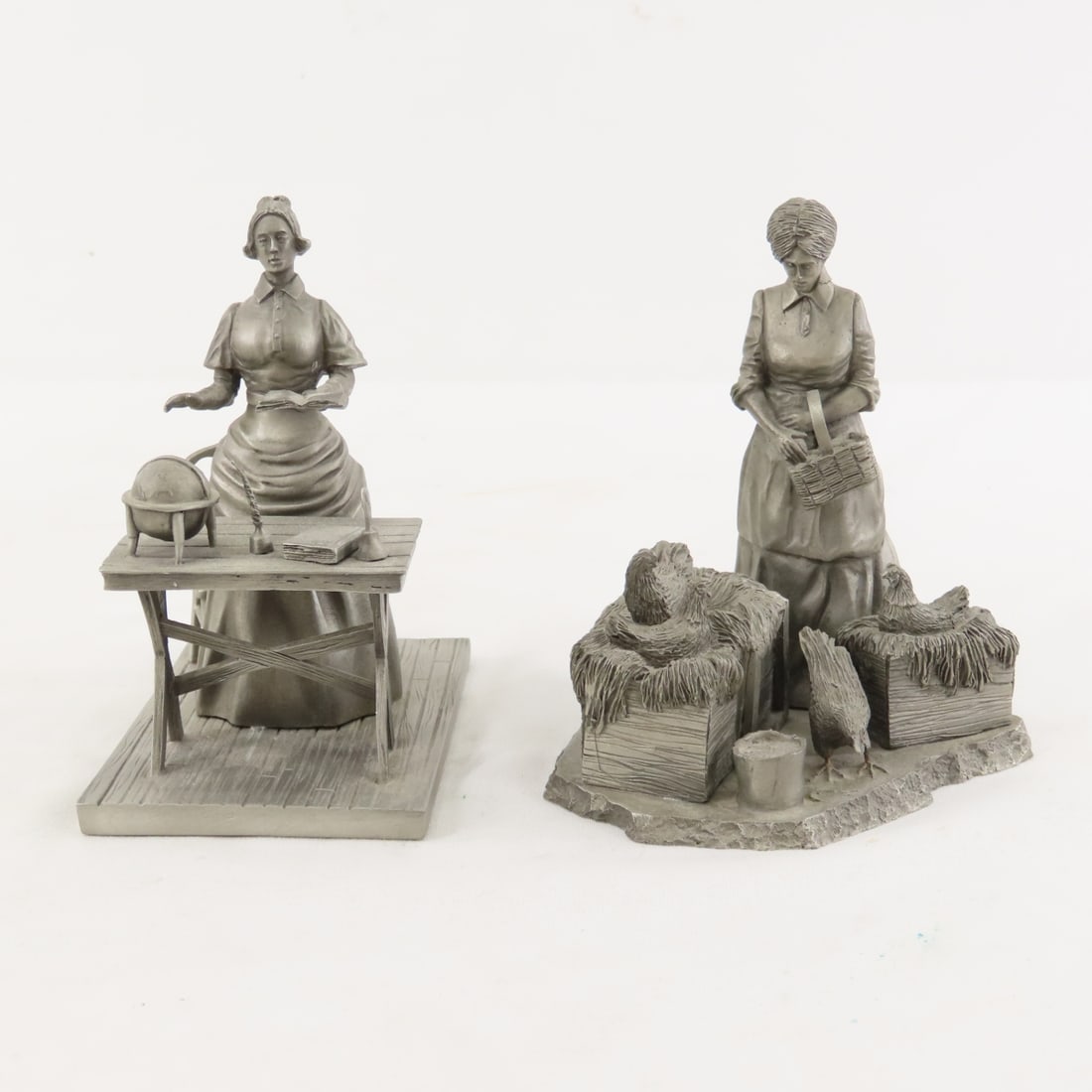 12 Franklin Mint Men & Women Pewter Figures - 11