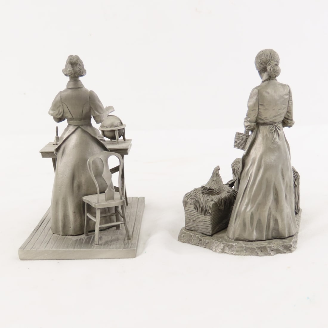 12 Franklin Mint Men & Women Pewter Figures - 12