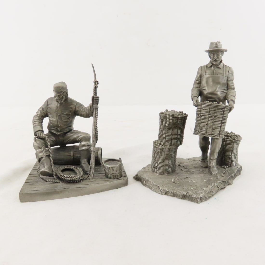 12 Franklin Mint Men & Women Pewter Figures - 8