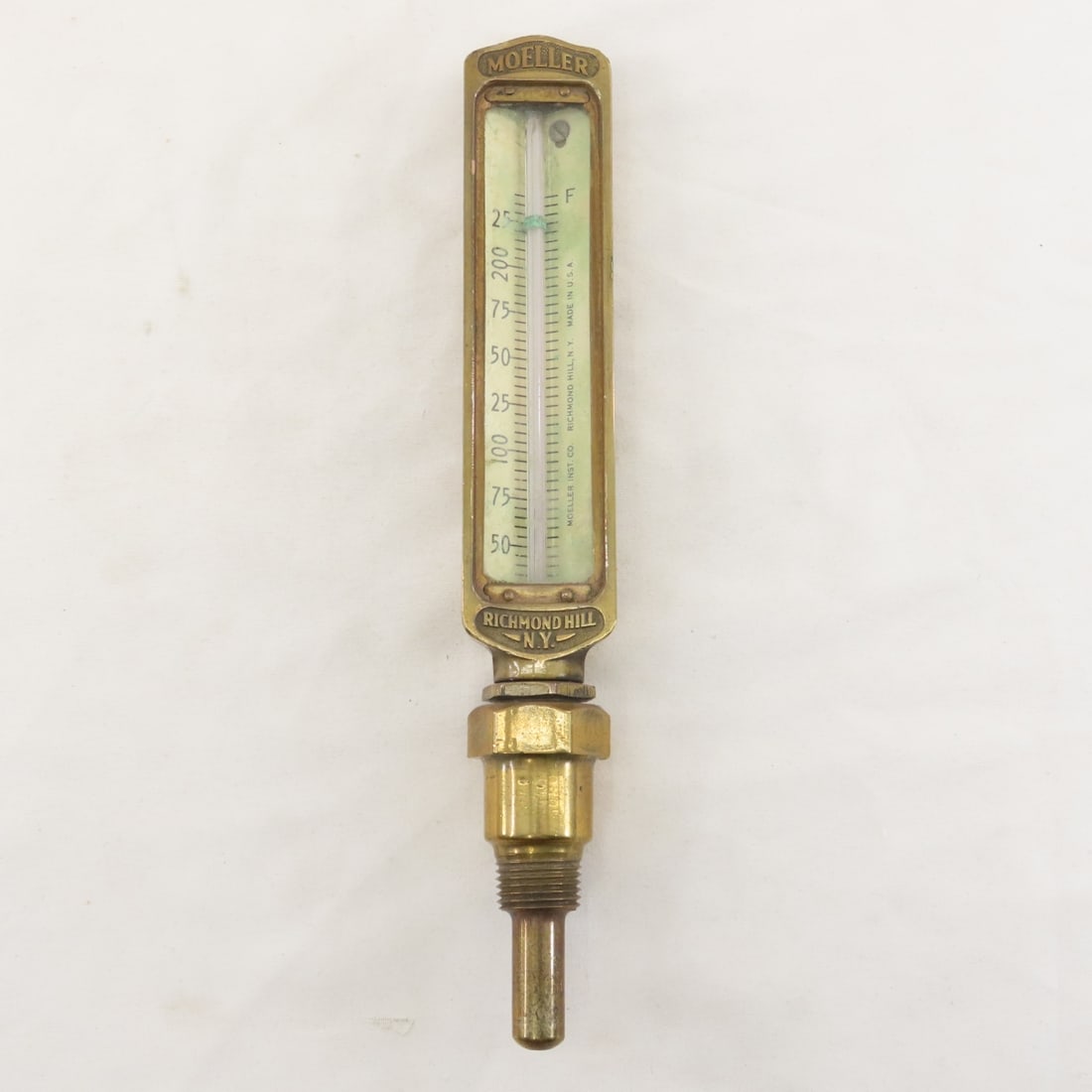 2 Vintage Brass Industrial Boiler Thermometers - 10