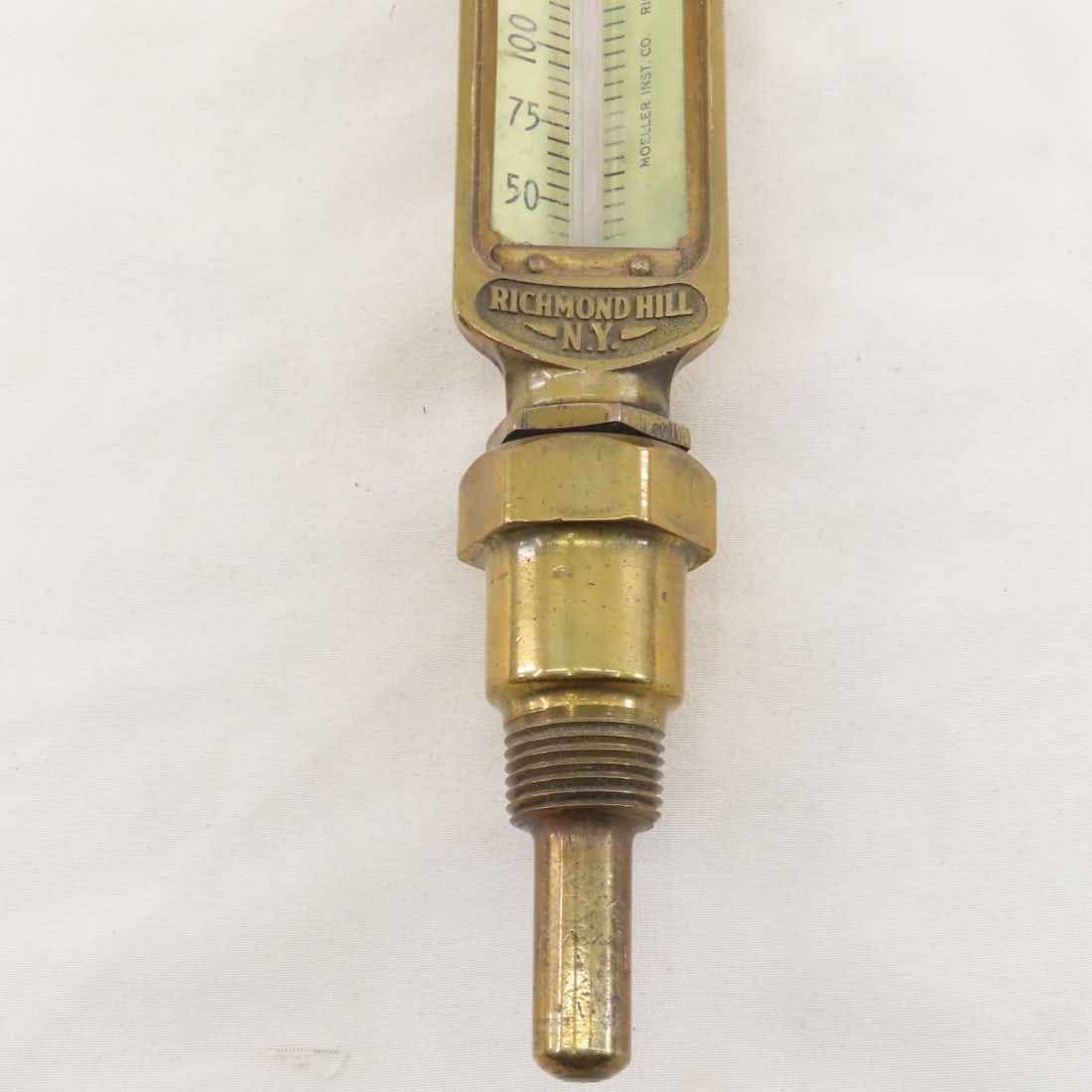 2 Vintage Brass Industrial Boiler Thermometers - 12