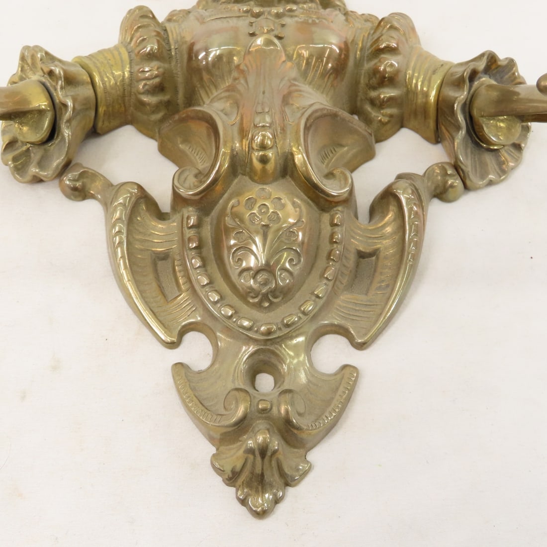 Antique Victorian Brass Towel Bar & Door Handle - 4