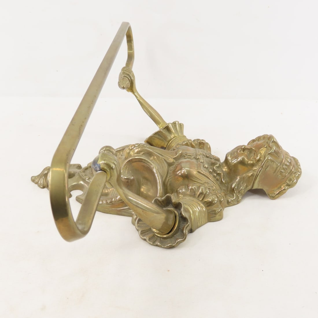 Antique Victorian Brass Towel Bar & Door Handle - 5