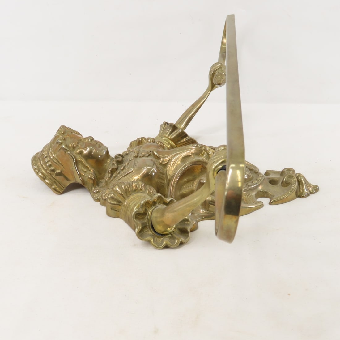 Antique Victorian Brass Towel Bar & Door Handle - 7