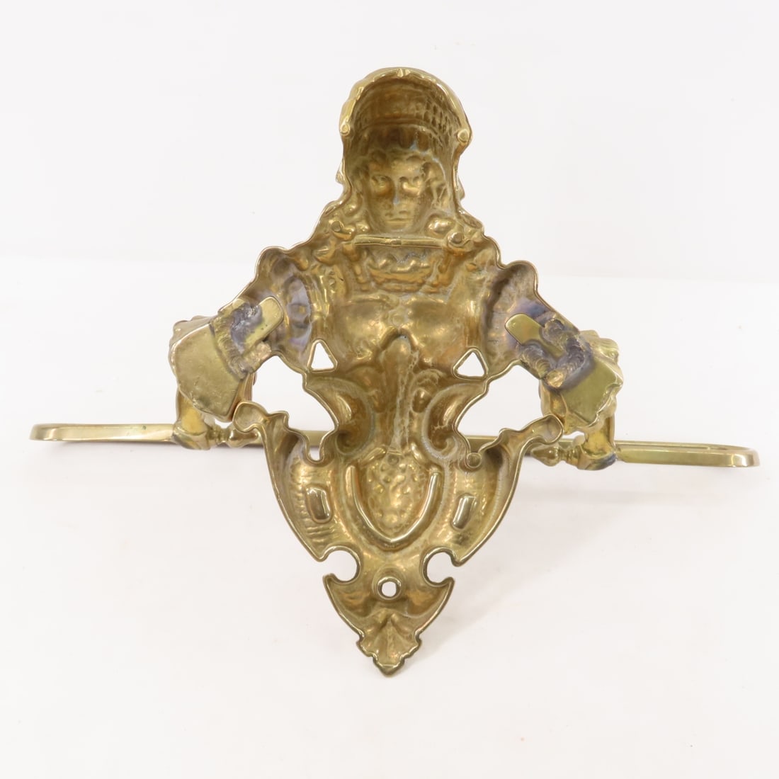 Antique Victorian Brass Towel Bar & Door Handle - 8
