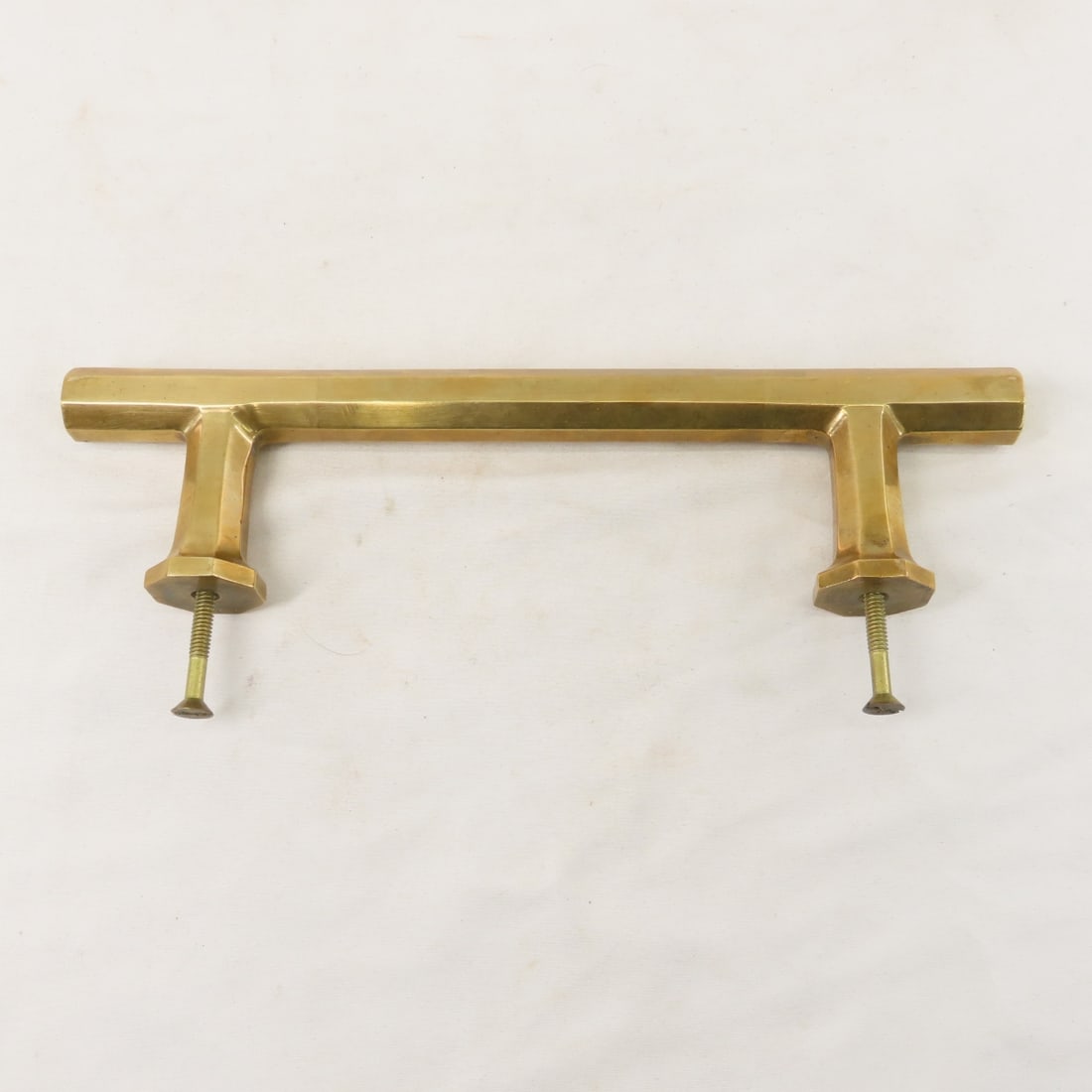 Antique Victorian Brass Towel Bar & Door Handle - 9
