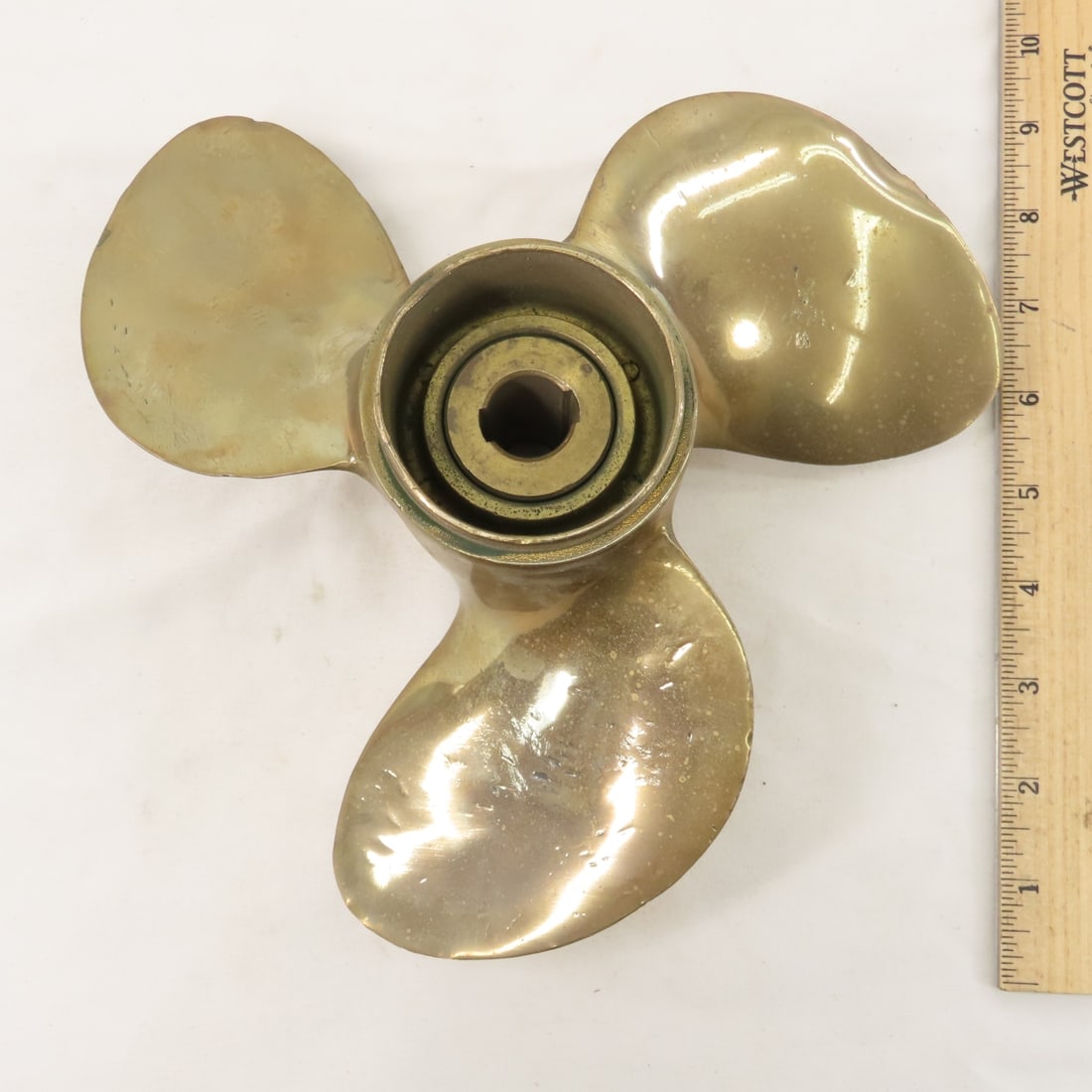 3 Vintage Solid Brass Michigan Boat Propellers - 10