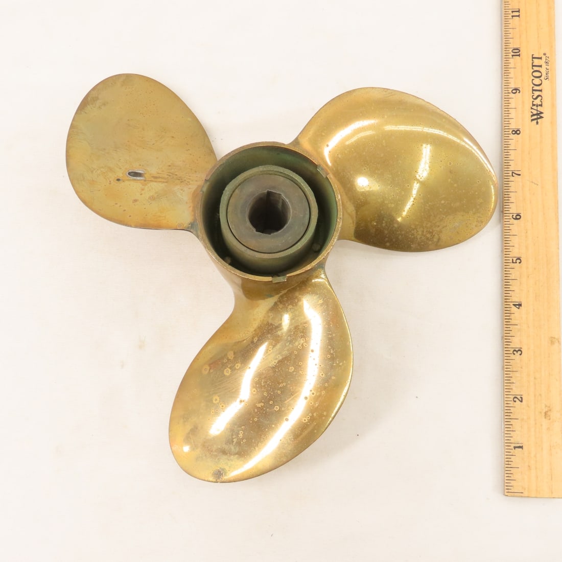 3 Vintage Solid Brass Michigan Boat Propellers - 4