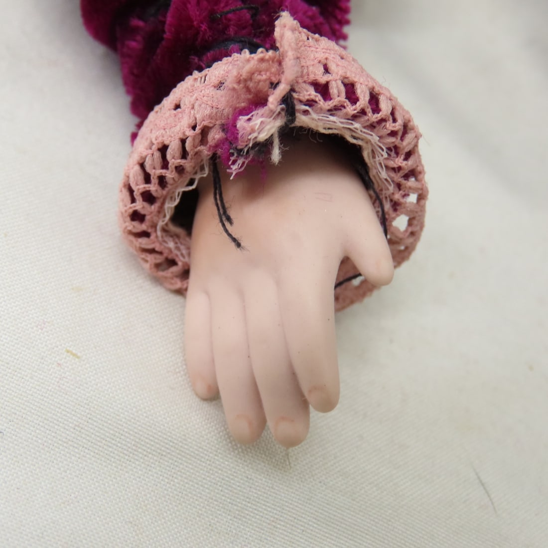 Antique A. Marseilles Rosebud Bisque Head Doll - 7