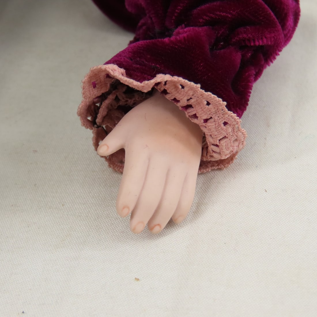 Antique A. Marseilles Rosebud Bisque Head Doll - 8