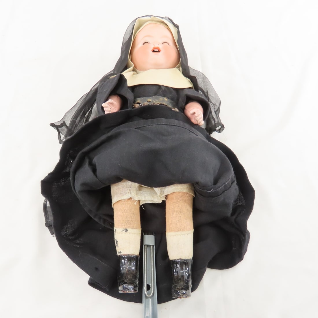 Antique A. Marseilles Bisque Head Nun Doll & More - 12