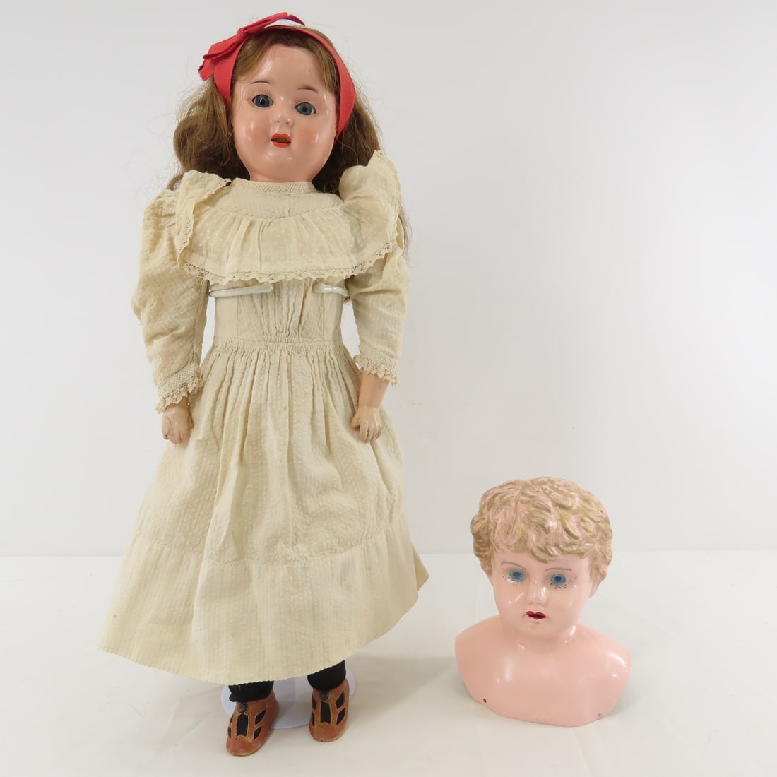 Antique German Minerva Tin Head & Tin Head Doll (1 of 17)