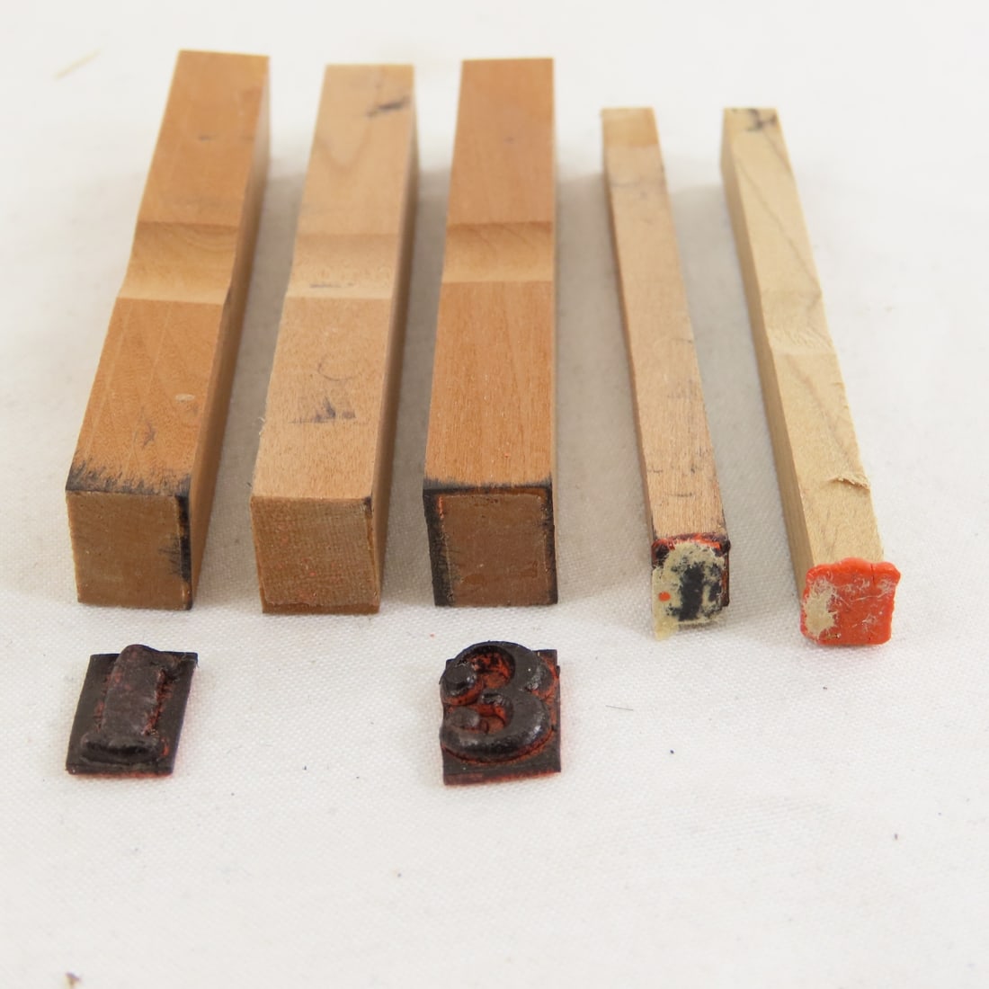 Vintage Rubber Ink Stamps, Letters & Numbers - 11