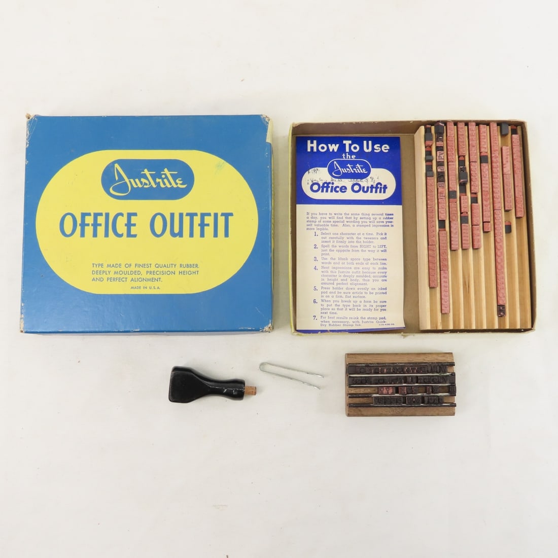 Vintage Rubber Ink Stamps, Letters & Numbers - 12