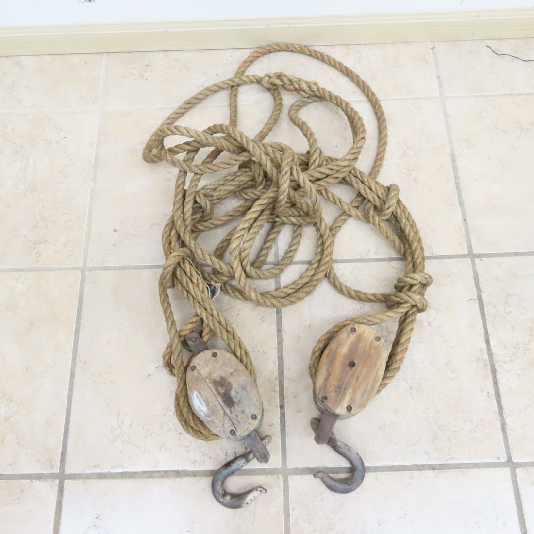 Block & Tackle, Rope, Gas Stove & Small Barrel - 20