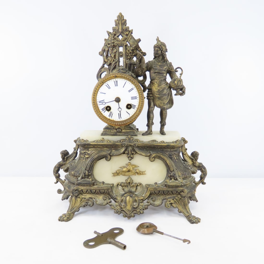 Metal & Marble French Style Mantle Clock (1 of 14)