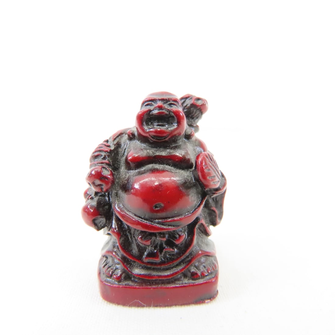 Cinnabar Snuff Container, mini Buddha, Jade Disc - 16