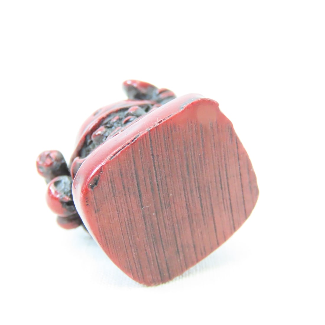 Cinnabar Snuff Container, mini Buddha, Jade Disc - 18