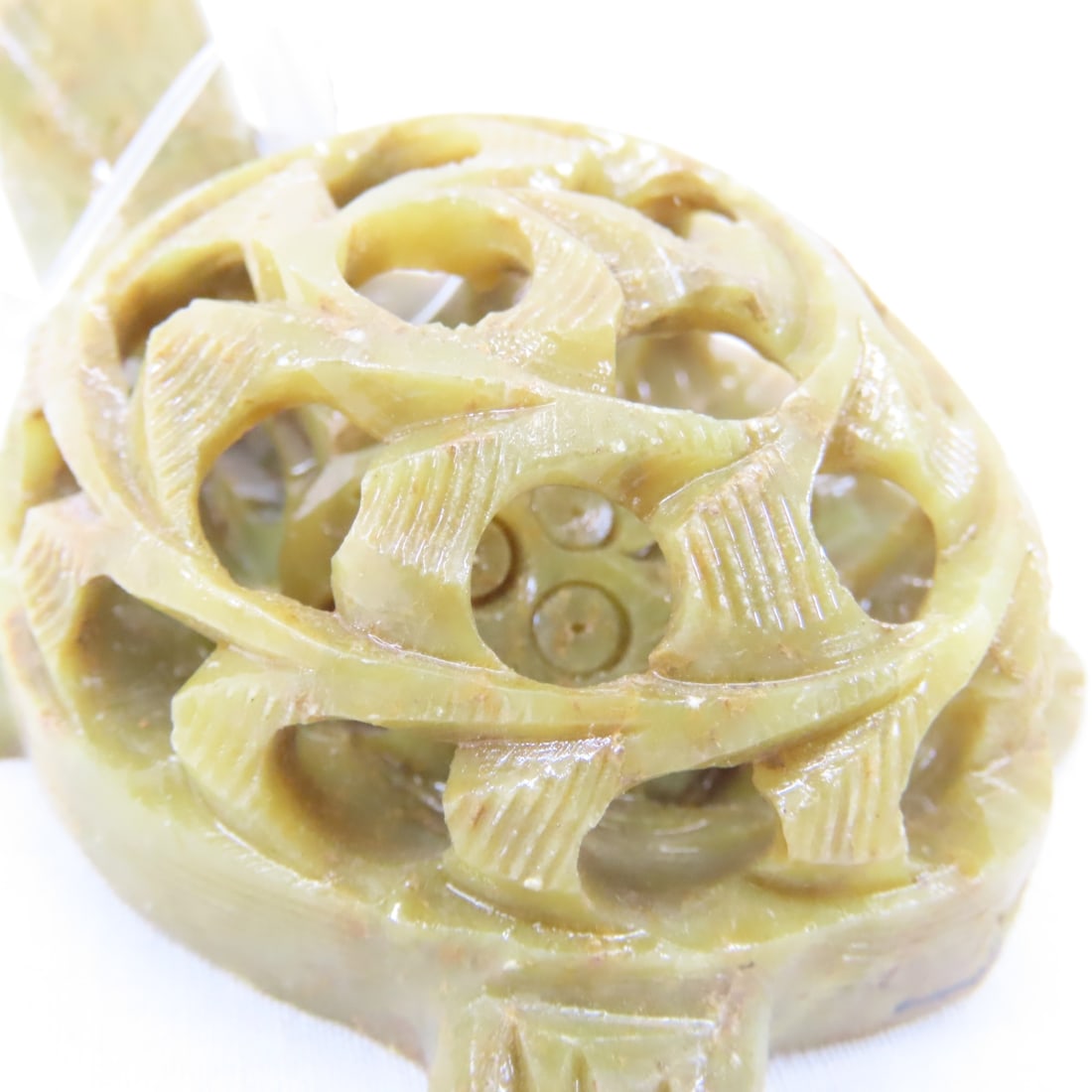 Cinnabar Snuff Container, mini Buddha, Jade Disc - 4