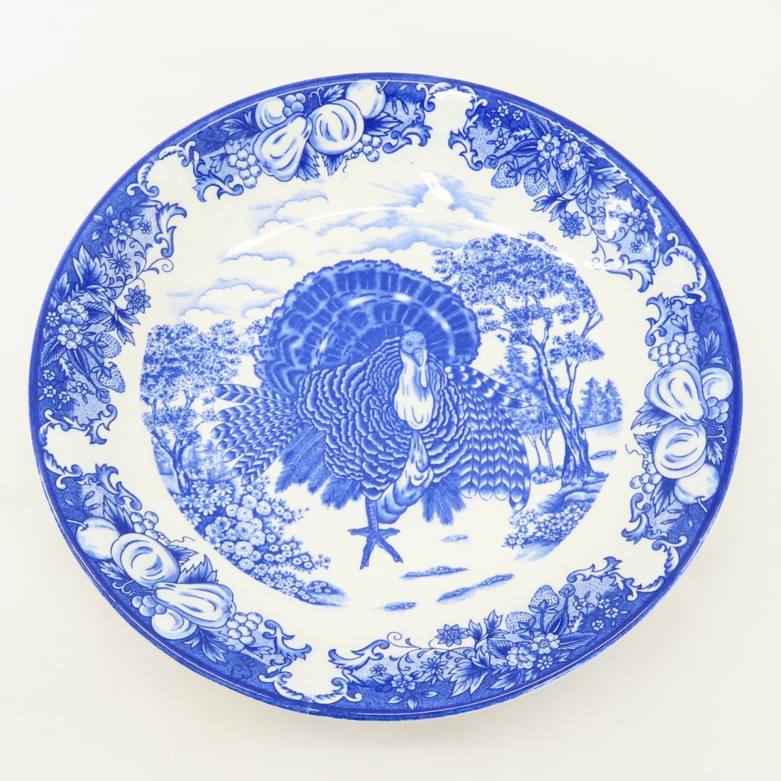 6 Japanese Flow Blue Plates and 1 Platter - 13