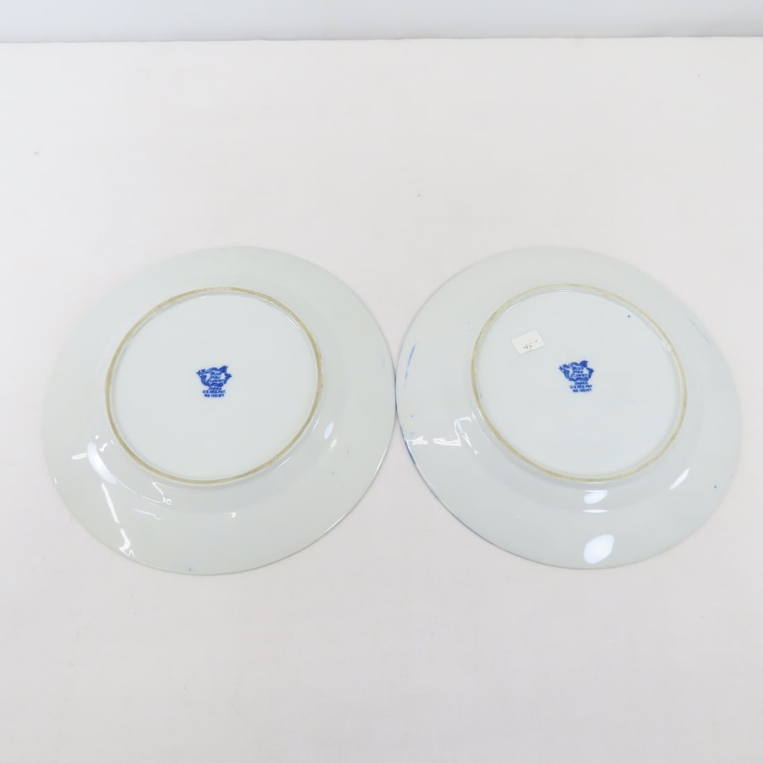 6 Japanese Flow Blue Plates and 1 Platter - 3