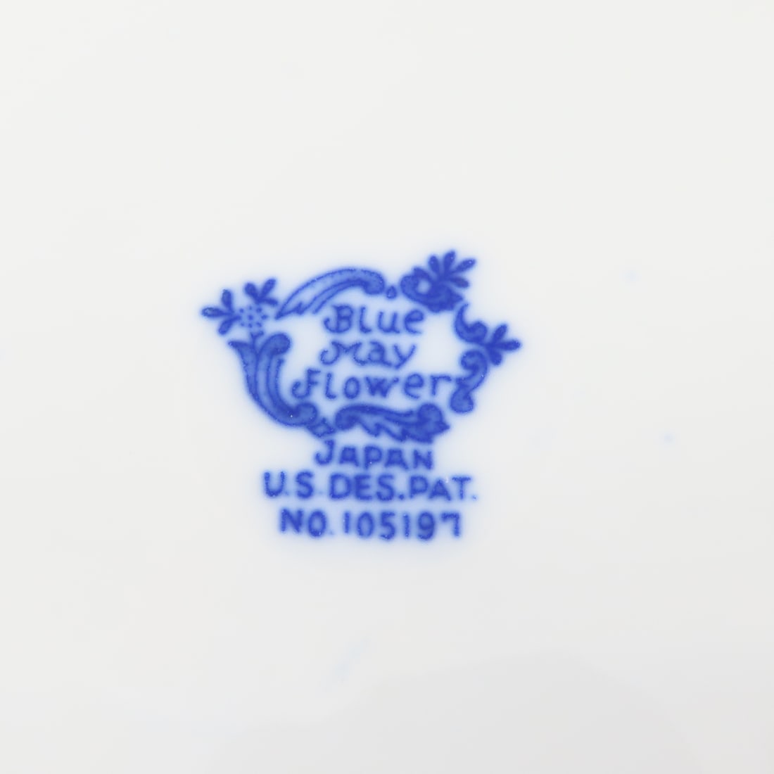 6 Japanese Flow Blue Plates and 1 Platter - 4