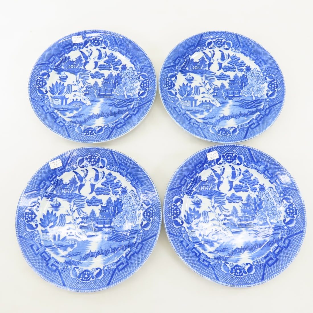 6 Japanese Flow Blue Plates and 1 Platter - 5