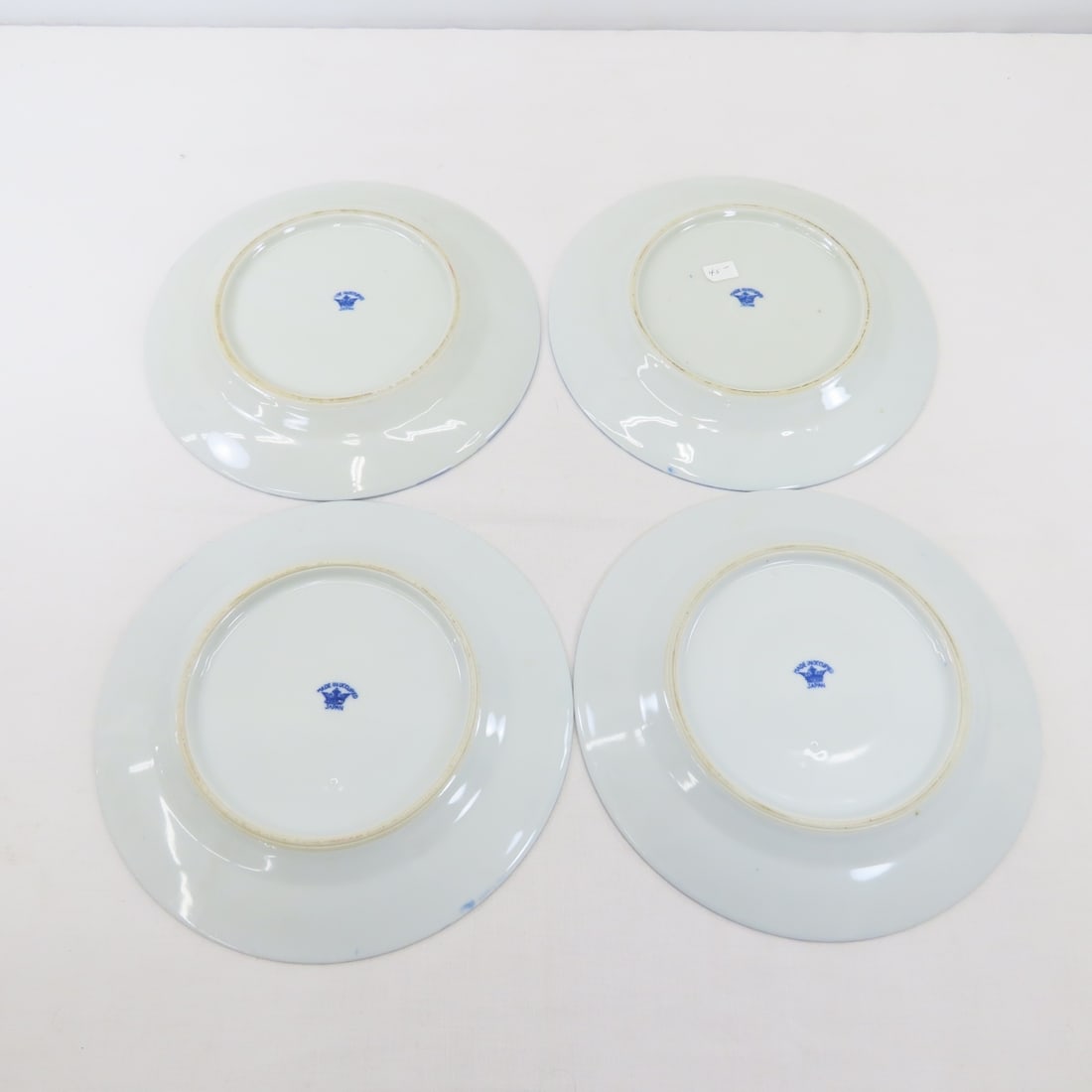 6 Japanese Flow Blue Plates and 1 Platter - 7