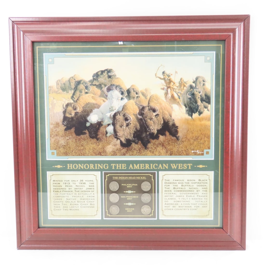 Framed Art, Brothel Coins & Indian Head Nickels - 2