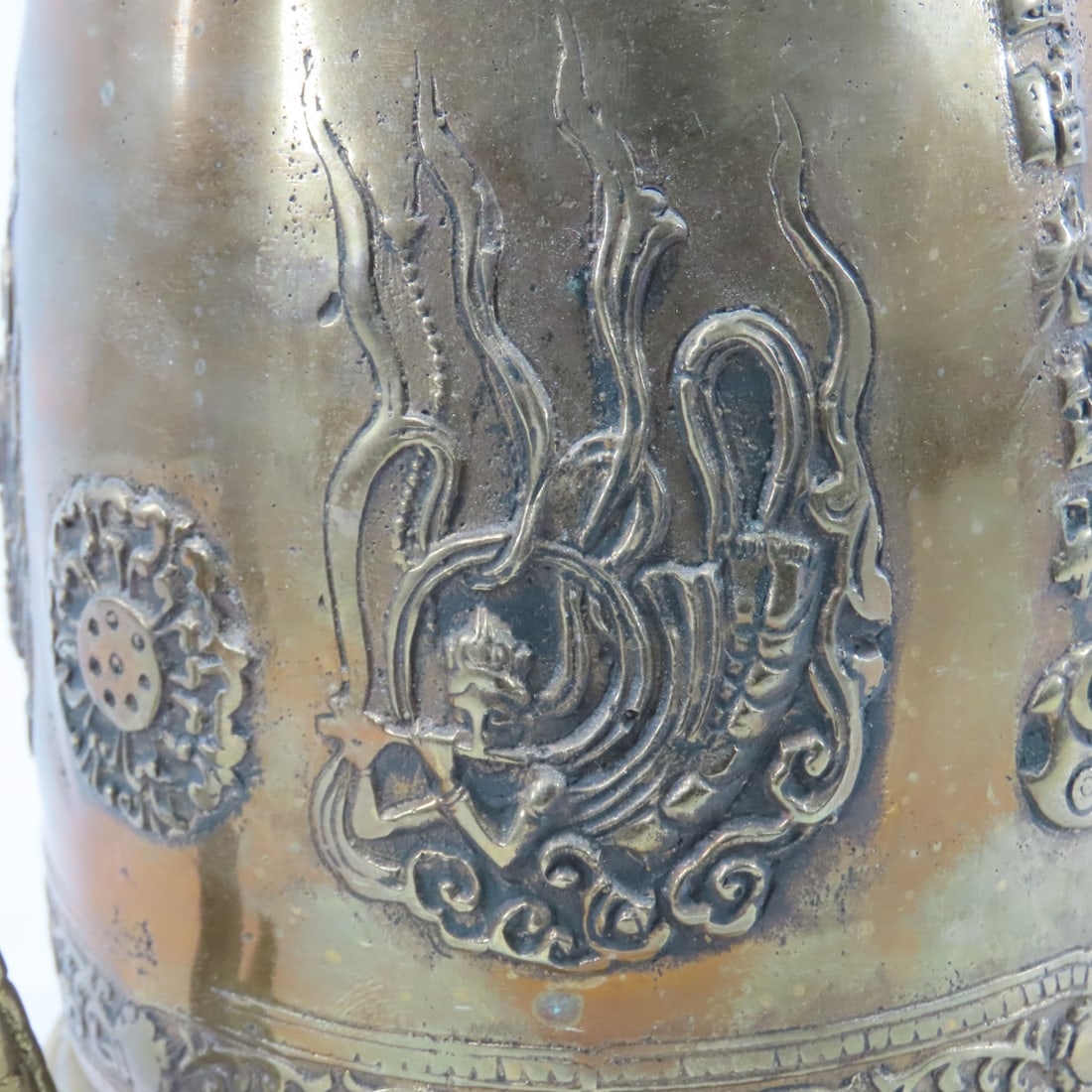 Vintage Bronze Chinese Dragon Bell/gong - 11