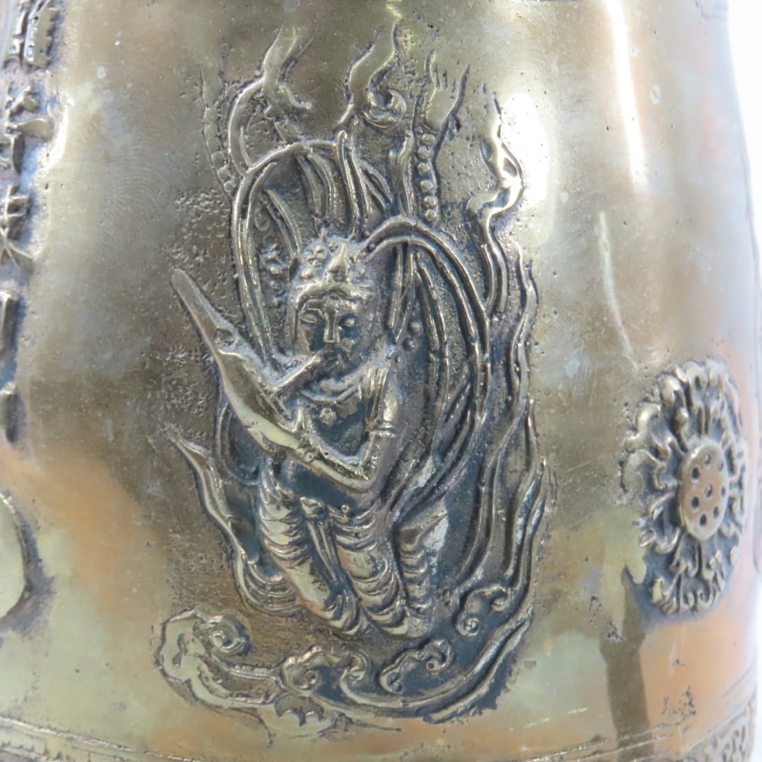 Vintage Bronze Chinese Dragon Bell/gong - 12