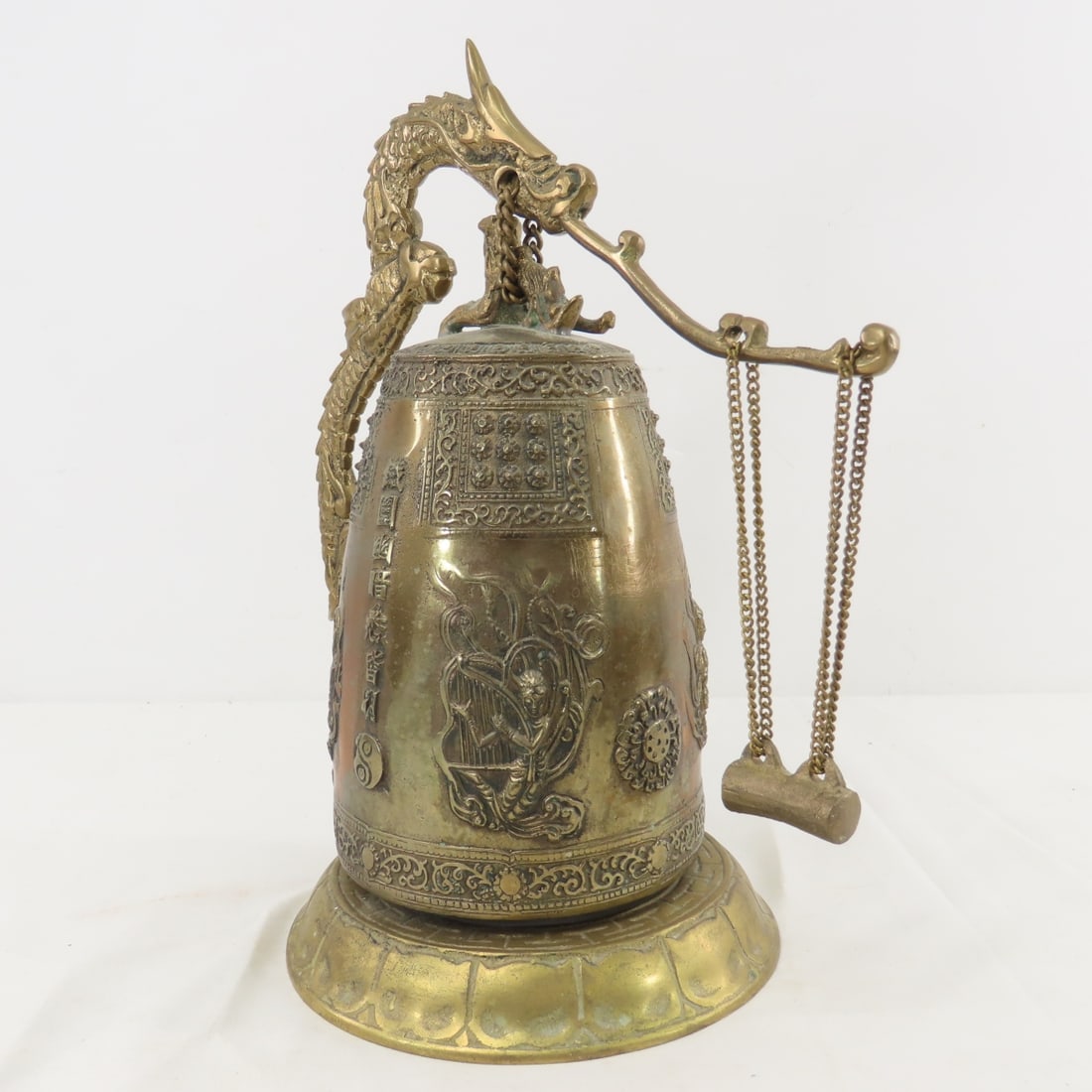 Vintage Bronze Chinese Dragon Bell/gong - 2