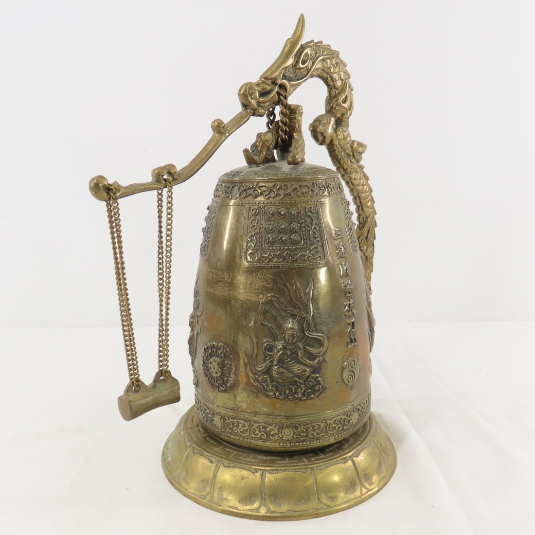Vintage Bronze Chinese Dragon Bell/gong - 4
