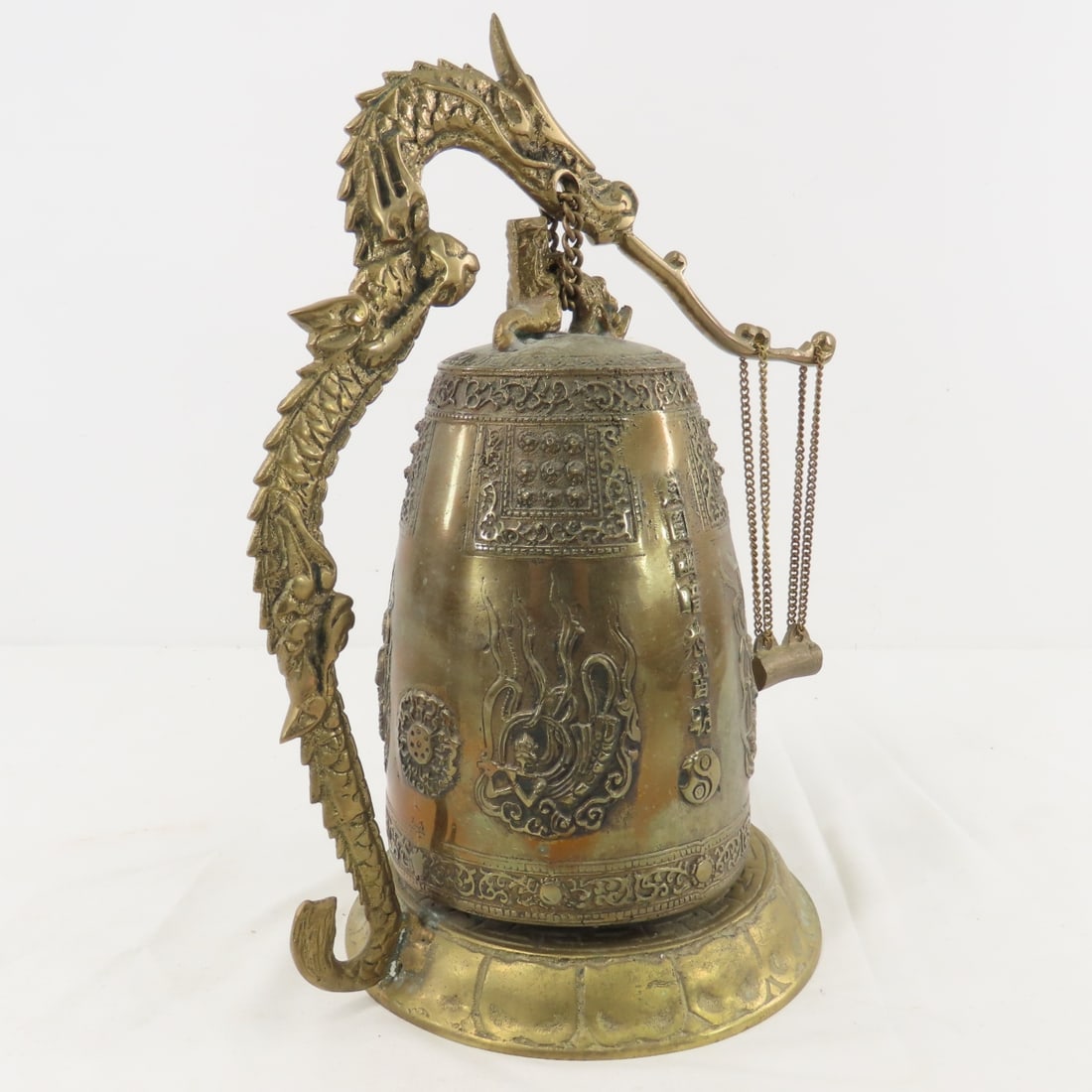 Vintage Bronze Chinese Dragon Bell/gong - 8