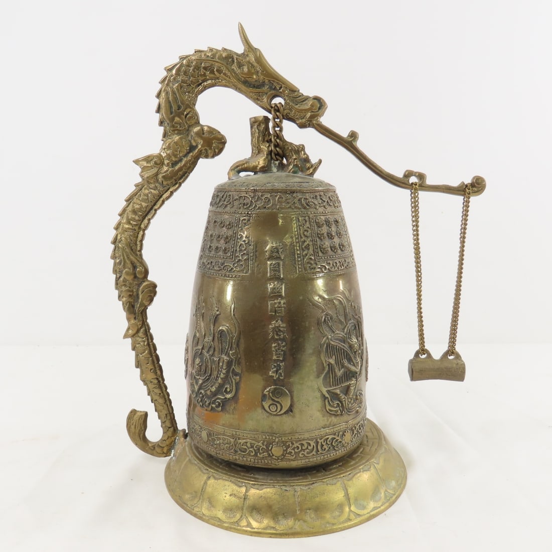 Vintage Bronze Chinese Dragon Bell/gong - 9