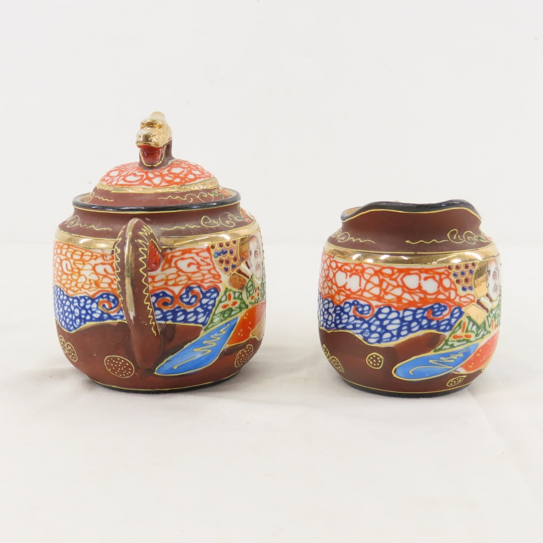 Japanese Satsuma style tea set & more - 9