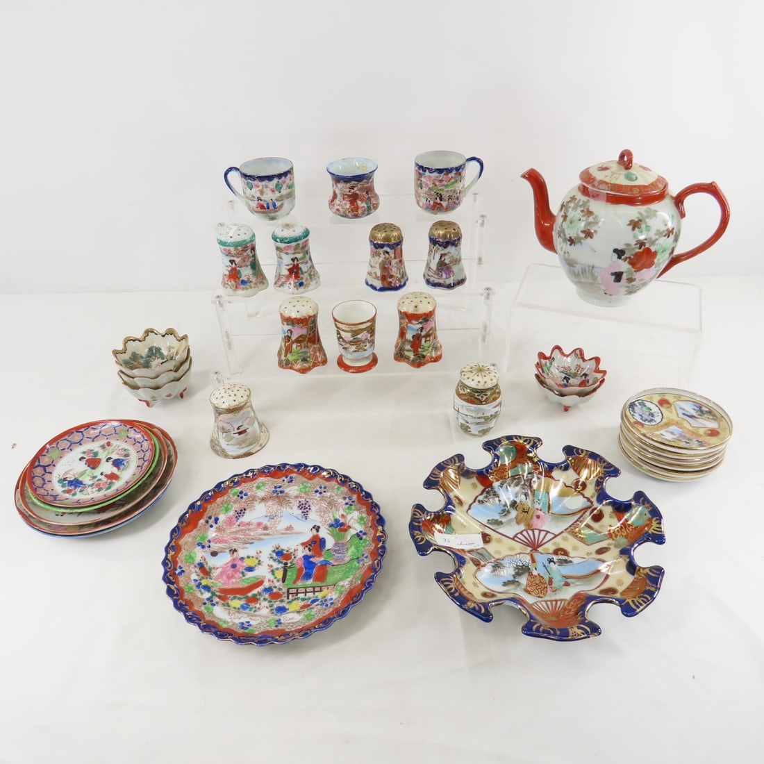 Japanese Ceramic teapot, plates, S&P shakers, cups (1 of 20)