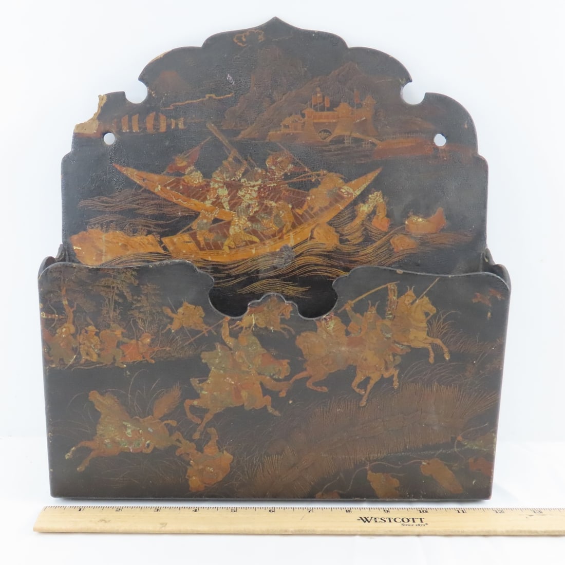 Vintage Japanese painted folding shelf & more - 12